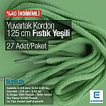 130 cm - 1,42 yd Braided Cord Cotton Pistachio Green PROMO PROMOYKRD00PFGreen