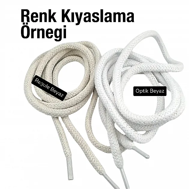 130 cm - 1,42 yd Braided Cord Cotton Light Beige Cord 100 Pcs YKRD00PAbej
