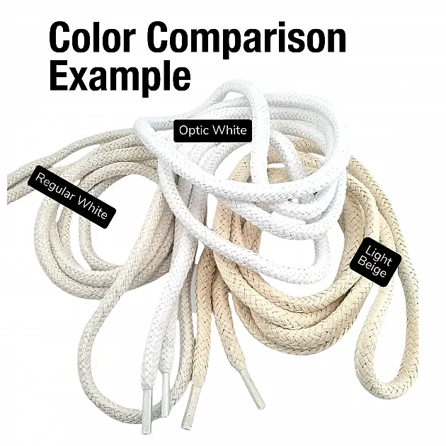 130 cm - 1,42 yd Braided Cord Cotton Light Beige Cord 100 Pcs YKRD00PAbej