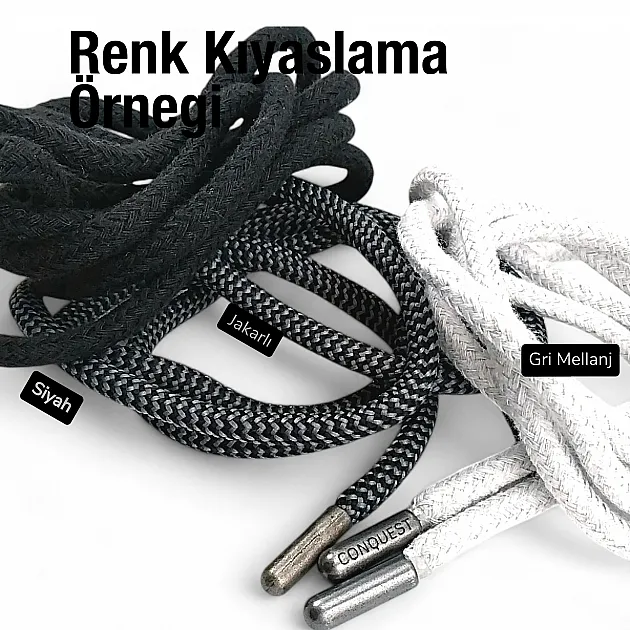 130 cm - 1,42 yd Braided Cord Cotton Grey Melange Tres Cord 100 Pcs YKRD00PGMelanj