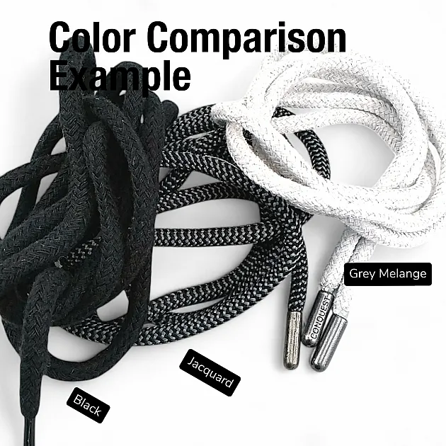 130 cm - 1,42 yd Braided Cord Cotton Grey Melange Tres Cord 100 Pcs YKRD00PGMelanj