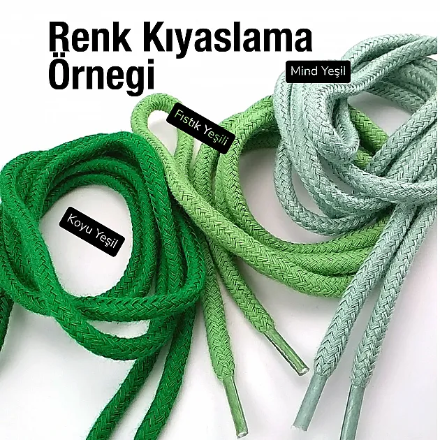 130 cm - 1,42 yd Braided Cord Cotton Mind Green Tres Cord 100 Pcs YKRD00PMGreen