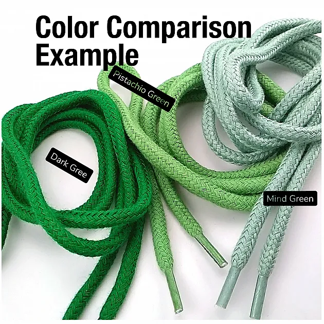 130 cm - 1,42 yd Braided Cord Cotton Mind Green Tres Cord 100 Pcs YKRD00PMGreen