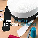 Woven Elastic 3 cm  - 1,18"  - 25 mt/Roll – 27 Yds DOKL00030