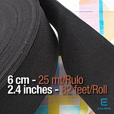 Woven Elastic 6 cm  - 2,36" - 25 mt/Roll – 27 Yds DOKL00060