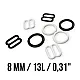 Bra Strap Adjustment Buckle 8 mm and Ring 0.31" Metal Nylon Coated PIR700008