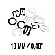 10 mm / 0.40" Bra Strap Adjustment Buckle - Hook and Ring Set of Three Metal Nylon Coated PIR720010 10 mm / 0.40" Bra Strap Adjustment Buckle - Hook and Ring Set of Three Metal Nylon Coated PIR720010
