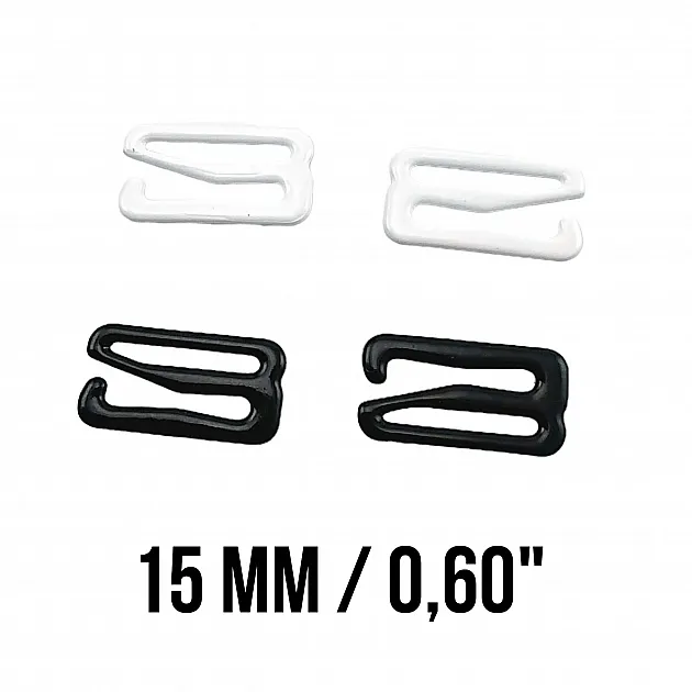 15 mm (0.6 inch) Bra Hook - Metal Nylon Coated PIR750015