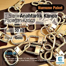 1.5 cm Keychain Hook Gold Color Parrot Hook 50 Pieces / Pack A 546 PROMO