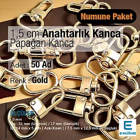 1.5 cm Keychain Hook Gold Color Parrot Hook 50 Pieces / Pack A 546 PROMO