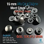 Snap Button 15 mm Alfa Black Nickel Brass Snap Button 100 Pcs/ Pack  C000100PRPROMO