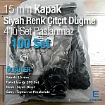 Snap Fasteners Stainless 15 mm - 0,59" Black Color 100 pcs/Pack C00016PPKSYH