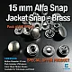 15 mm Jacket Snap Button - Alfa Snap Button Black Nickel Brass Snap Button C0001PRPROMO
