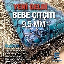  Bebe Çıtçıt Kapaklı 9,5 mm Saks Mavi Boyalı Paslanmaz 250 Ad/Paket C0014PromoSMavi
