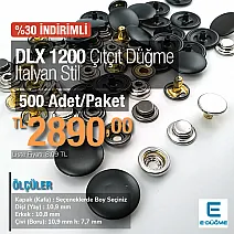 Italian Style Domed Coat Snap Button 15 mm Cap - Snap Deluxe Series 1200 (500 Pieces / Pack) DLX001200PROMO