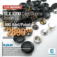 İtalyan Stil Bombeli Mont Çıtçıt Düğme 15 mm Kapaklı - Çıt Çıt Deluxe Serisi 1200 (500 Adet / Paket) DLX001200PROMO
