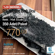 Dikilebilen Bağ Ucu Promosyon Paket 6,5 x 8 mm Giriş 5 mm 350 Adet/Paket E 2004 PROMO