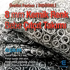 Prong Snap Fastener 8 mm 0,31" Baby Snap Fastener 250 Pieces Bone Color ERBCLK0008PKKemik