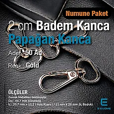 Papağan Kanca - 20 mm Yay Kanca - Badem Kanca (100 Adet/Paket) S24696