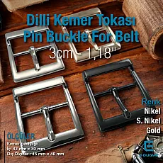3 cm 1.2" Center B Buckle - Belt Buckle Metal Special Plating S2136