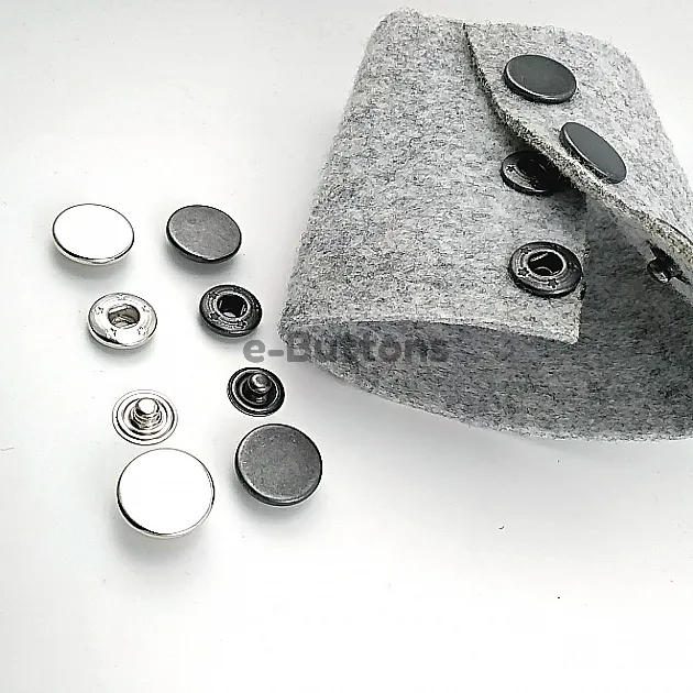Çift Taraflı 15 mm Çıt çıt Düğme Para Pirinç 4 lü Takım ERCB0015PR2K