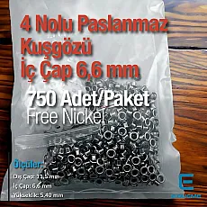 Stainless  Eyelet 17/64"  6.6 mm 750 Pcs/Pack ER0004PPK