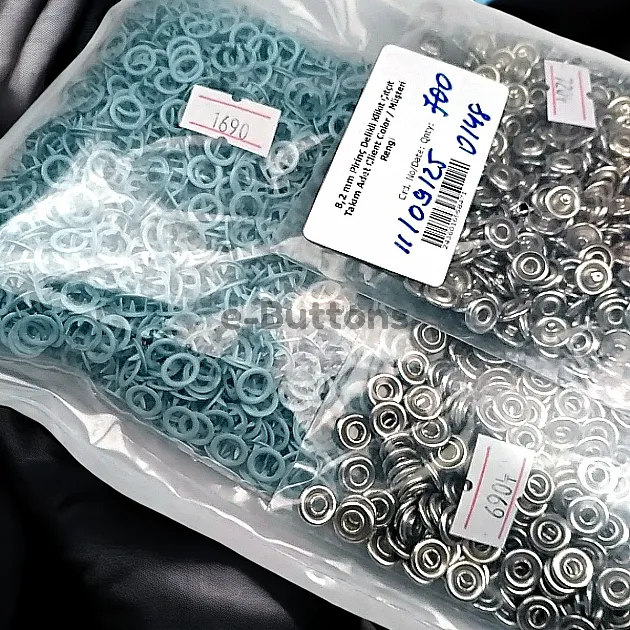 Bebe Çıt Çıtı 250 Adet 8 mm Bebe Mavisi Tırnaklı Çıtçıt ERBCLK0008PRLB