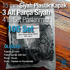 Plastic Snap Fastener 15 mm Stainless Bottom Piece Set 100 pcs/pkt ERC0015PLPPK