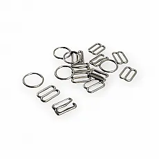 12 mm Bra Buckle Set - Strap Adjustment Buckle Hook and Loop AK00120