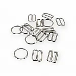 12 mm Bra Buckle Set - Strap Adjustment Buckle Hook and Loop AK00120