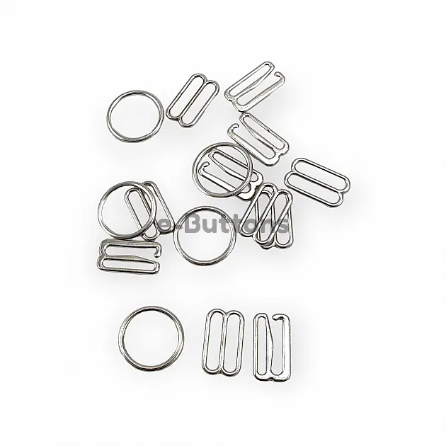 15 mm Bra Strap Adjuster Set - Strap Adjustment Buckle Hook and Loop AK00150