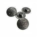 19 mm - 30 Boy Metal Ayaklı Düğme Arma Desenli E 1158