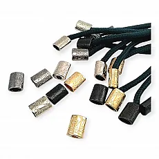 Desenli Ve Estetik Tasarımlı Metal Bağ Ucu 5 mm Kordon Girişli E 1107