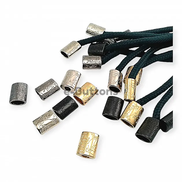 Desenli Ve Estetik Tasarımlı Metal Bağ Ucu 5 mm Kordon Girişli E 1107