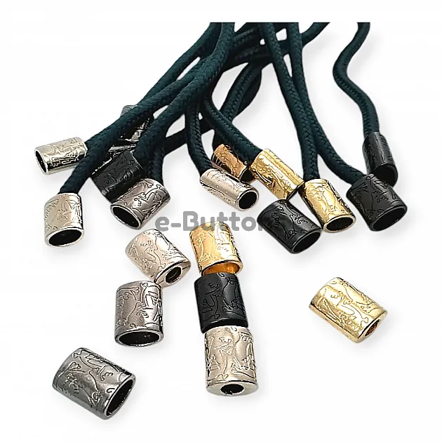 Desenli Ve Estetik Tasarımlı Metal Bağ Ucu 5 mm Kordon Girişli E 1107