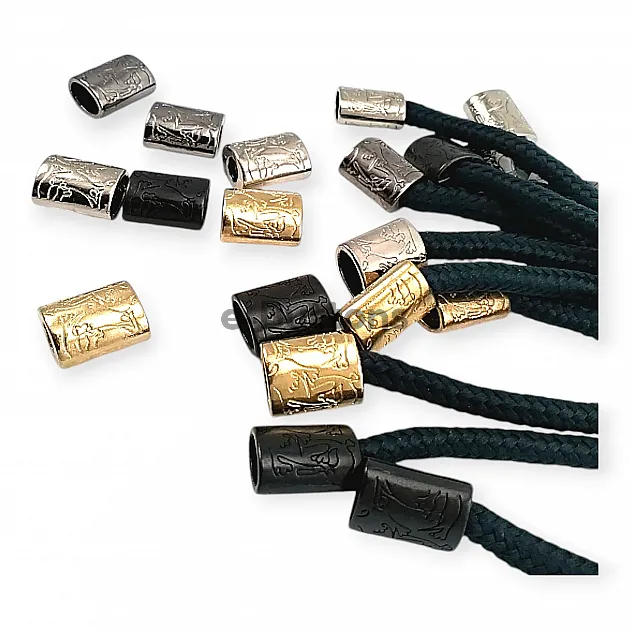 Desenli Ve Estetik Tasarımlı Metal Bağ Ucu 5 mm Kordon Girişli E 1107