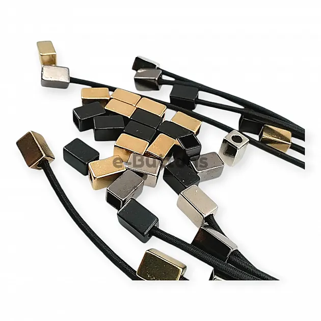 Cord End Cube Shape 6.5 x 10 mm Inlet 3.5 mm E 2152 Cord End Cube Shape 6.5 x 10 mm Inlet 3.5 mm E 2152