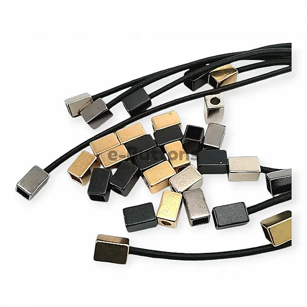 Cord End Cube Shape 6.5 x 10 mm Inlet 3.5 mm E 2152 Cord End Cube Shape 6.5 x 10 mm Inlet 3.5 mm E 2152