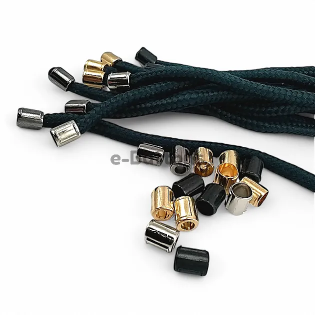 Metal Cord End 4 mm Cord Entry Small Cylinder Model - Patterned and Aesthetic Design E 2253