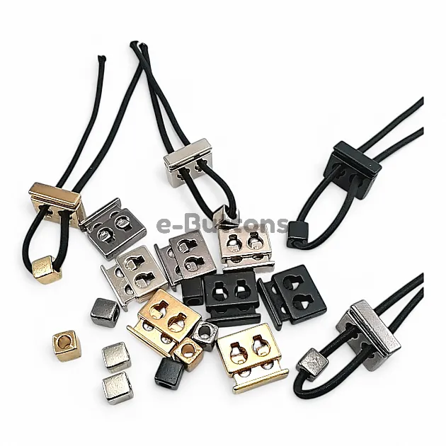 Two Hole Metal Stopper 4.5 mm - 0,18" Hole Diameter Top Press Cube Bead Combination E 2035 - E 1804