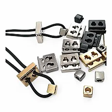 Two Hole Metal Stopper 4.5 mm - 0,18" Hole Diameter Top Press Cube Bead Combination E 2035 - E 1804