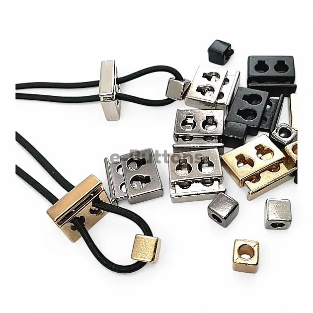 Two Hole Metal Stopper 4.5 mm - 0,18" Hole Diameter Top Press Cube Bead Combination E 2035 - E 1804