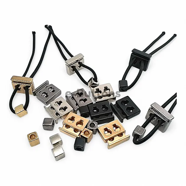 Two Hole Metal Stopper 4.5 mm - 0,18" Hole Diameter Top Press Cube Bead Combination E 2035 - E 1804