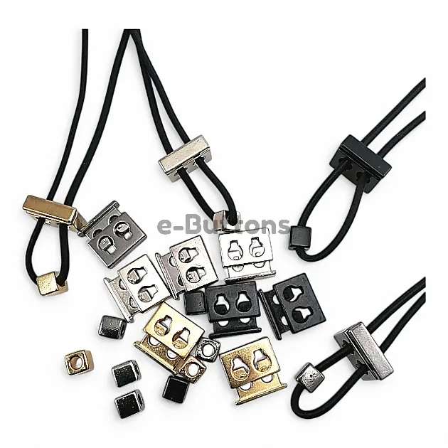 Two Hole Metal Stopper 4.5 mm - 0,18" Hole Diameter Top Press Cube Bead Combination E 2035 - E 1804