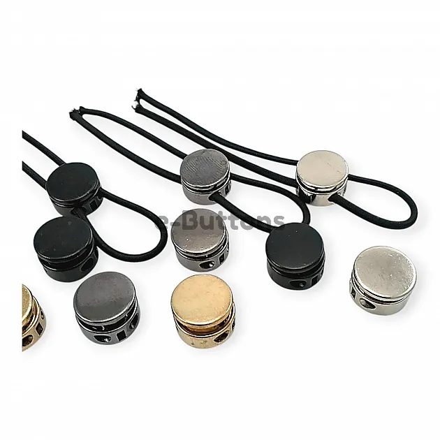 15 mm Tek Basma Düğmeli Mayın Stoper Çift Bağcık Delikli  Kordon Kilidi E 2206