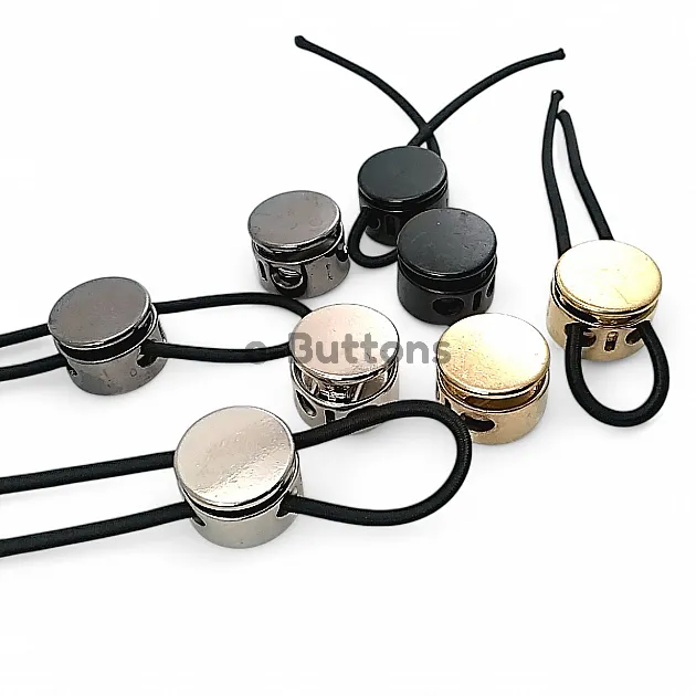 Big Mine Stopper 18 mm Single Push Button Double Lace Hole Cord Lock E 2247