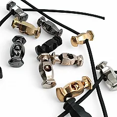 Hexagonal Model Single Hole Metal Stopper 4.5 mm Hole Diameter Top Press - Zamak Stopper E 649