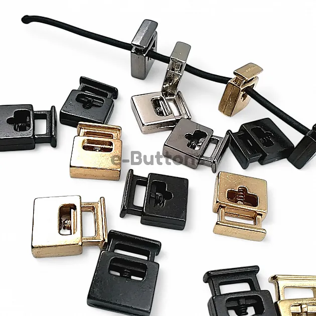 Metal Stopper 8x4 mm Hole Diameter Single Hole Top Press - Rectangular Model - Zamak Stopper E 69