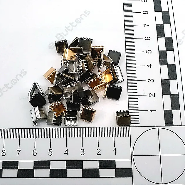 Cord End Pinch 8.8 mm x 8.1 mm - Brass Closed Edge Pinch Cord End DGK0008K