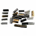 Pinch Cord End 20 mm x 7.6 mm - Open Edge Pinch Cord End Brass DGK0020